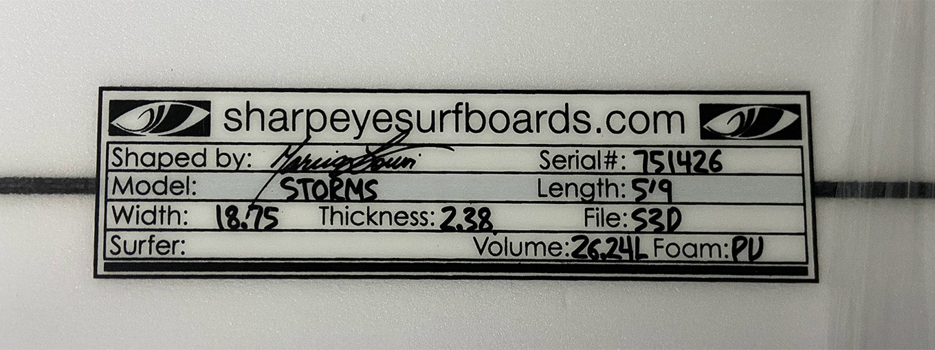 Storms 5'9" x 18.75" x 2.38" #751426