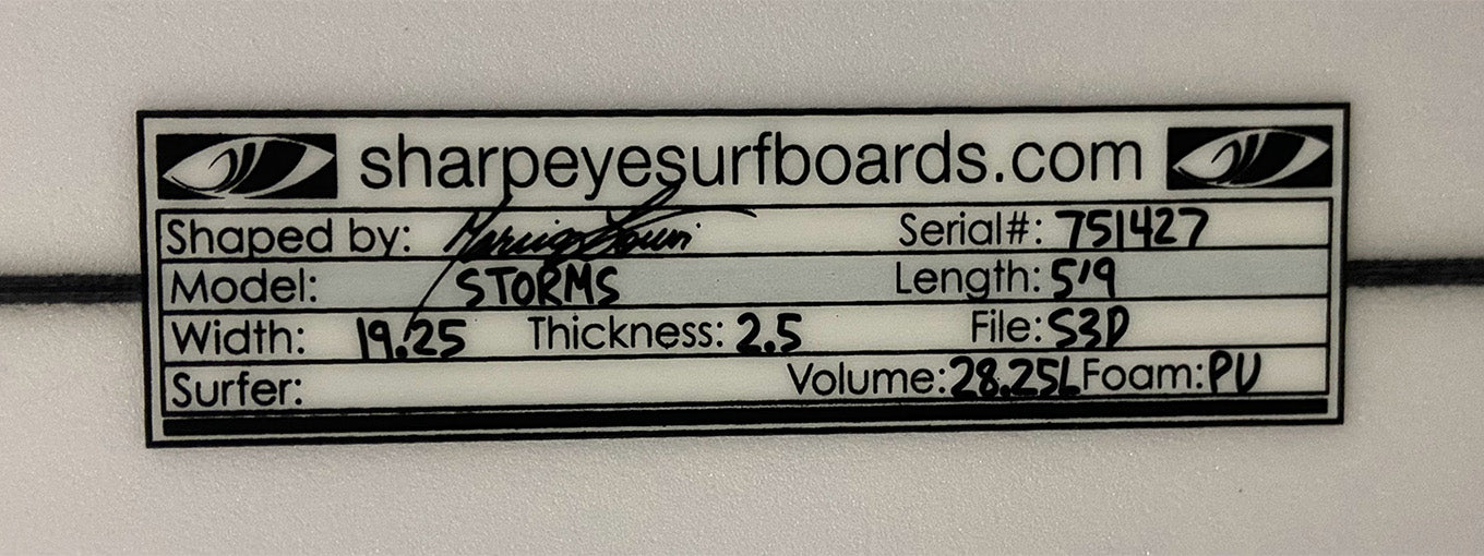 Storms 5'9" x 19.25" x 2.5" #751427