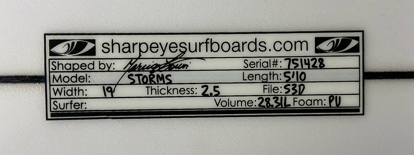 Storms 5'10" x 19" x 2.5" #751428