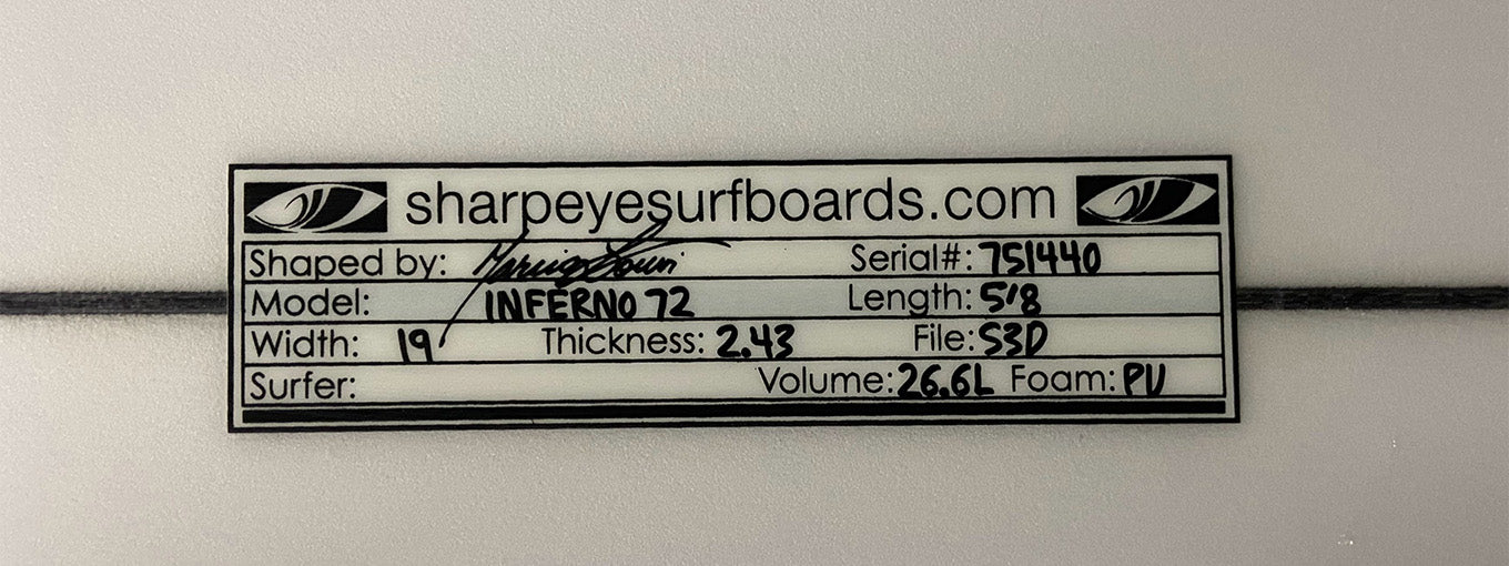 Inferno72 5'8" x 19" x 2.43" #751440
