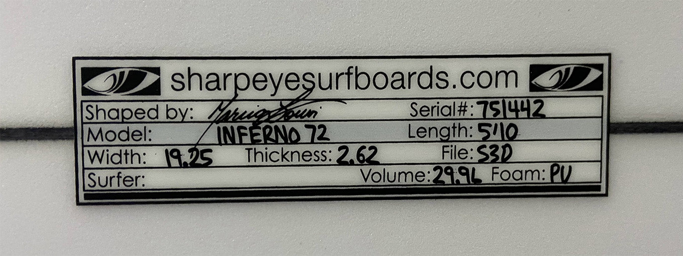 Inferno72 5'10" x 19.25" x 2.62" #751442