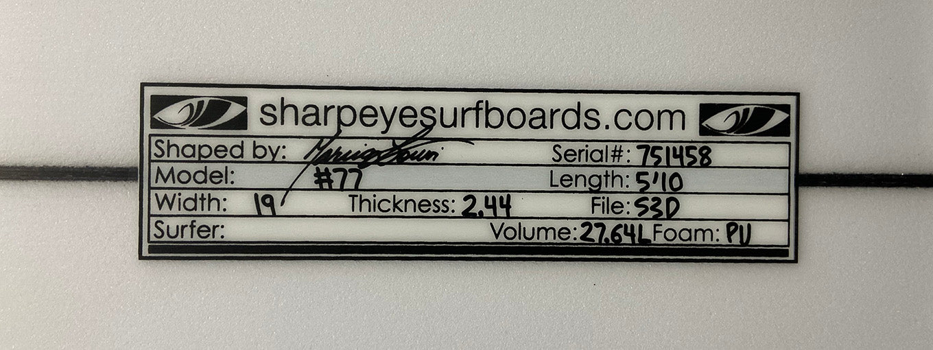 #77 5'10" x 19" x 2.44" #751458