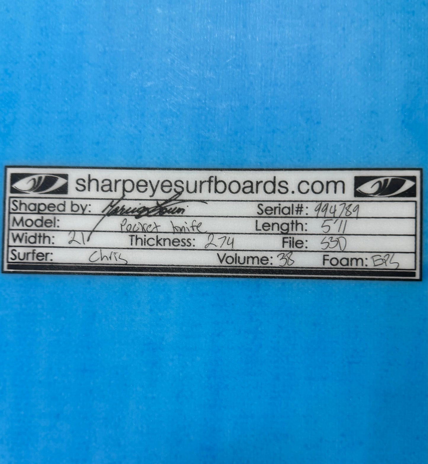 USA工場在庫 Used Radar 5'11 x 21 x 2.74 38L