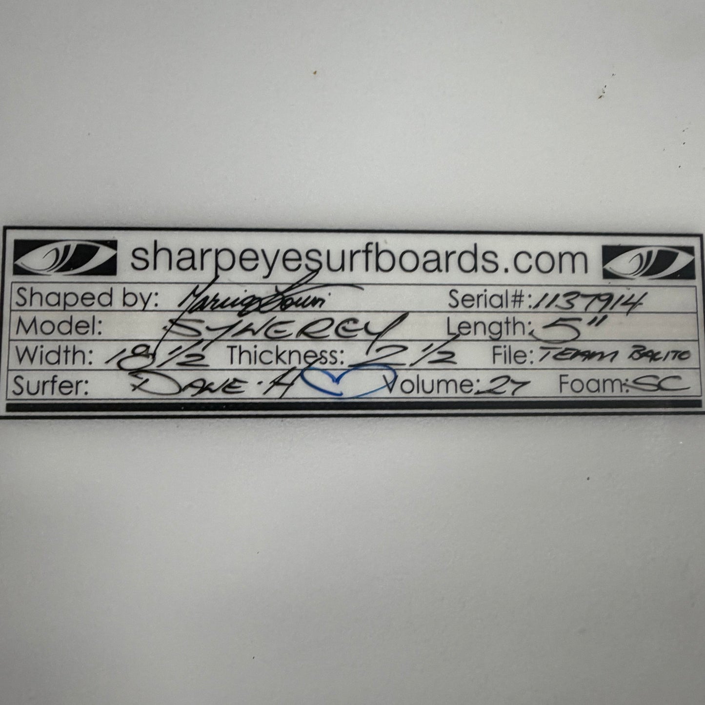 USA工場在庫 中古 Dane Henry Synergy 5'11" x 18.5" x 2.5" 27L (Balito)