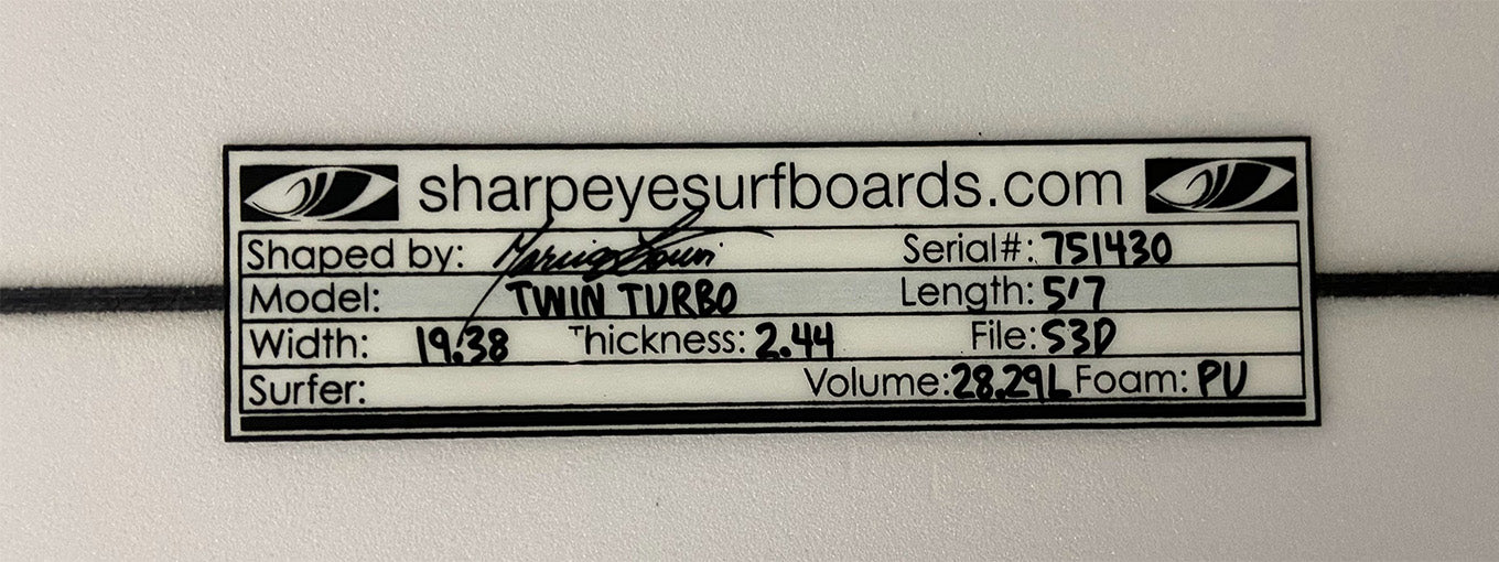 Twin Turbo  5'7" x 19.38" x 2.44" #751430