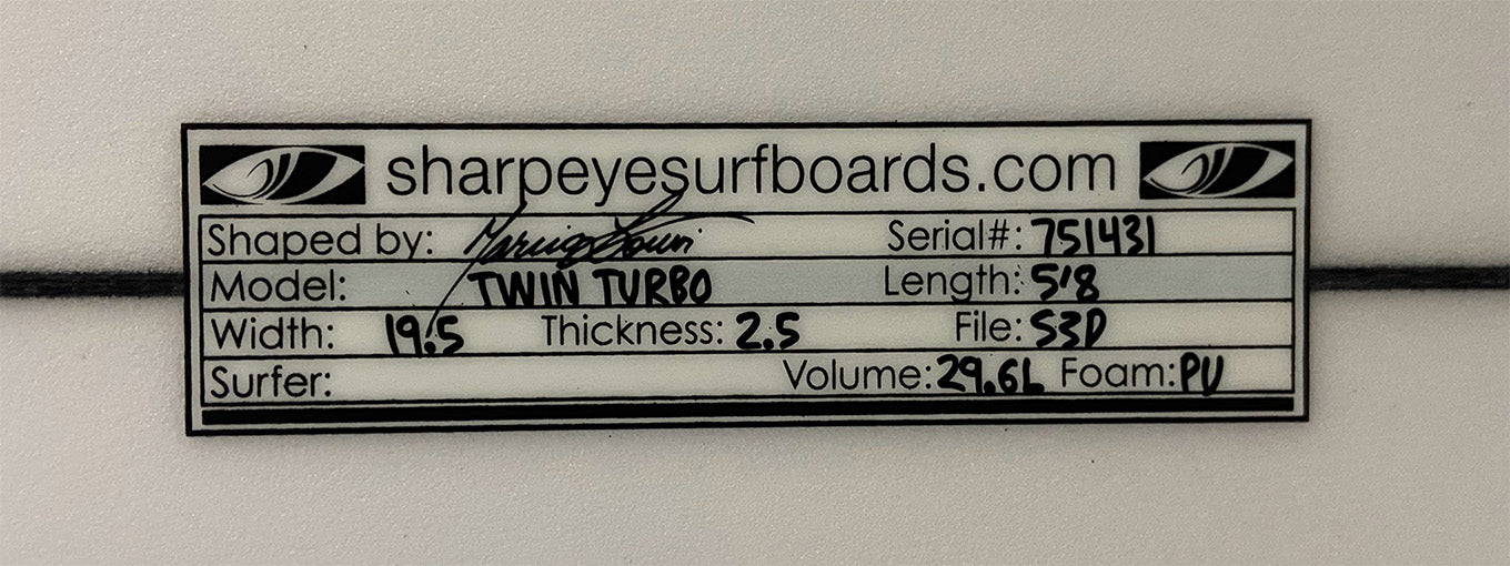 Twin Turbo  5'8" x 19.5" x 2.5" #751431