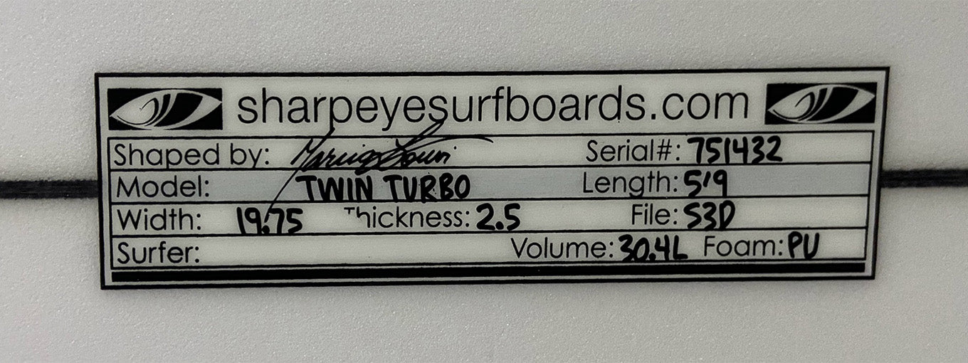 Twin Turbo  5'9" x 19.75" x 2.5" #751432