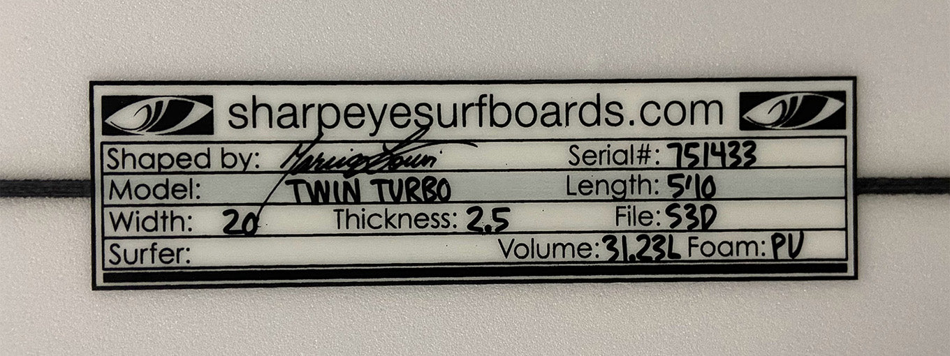 Twin Turbo  5'10" x 20" x 2.5" #751433