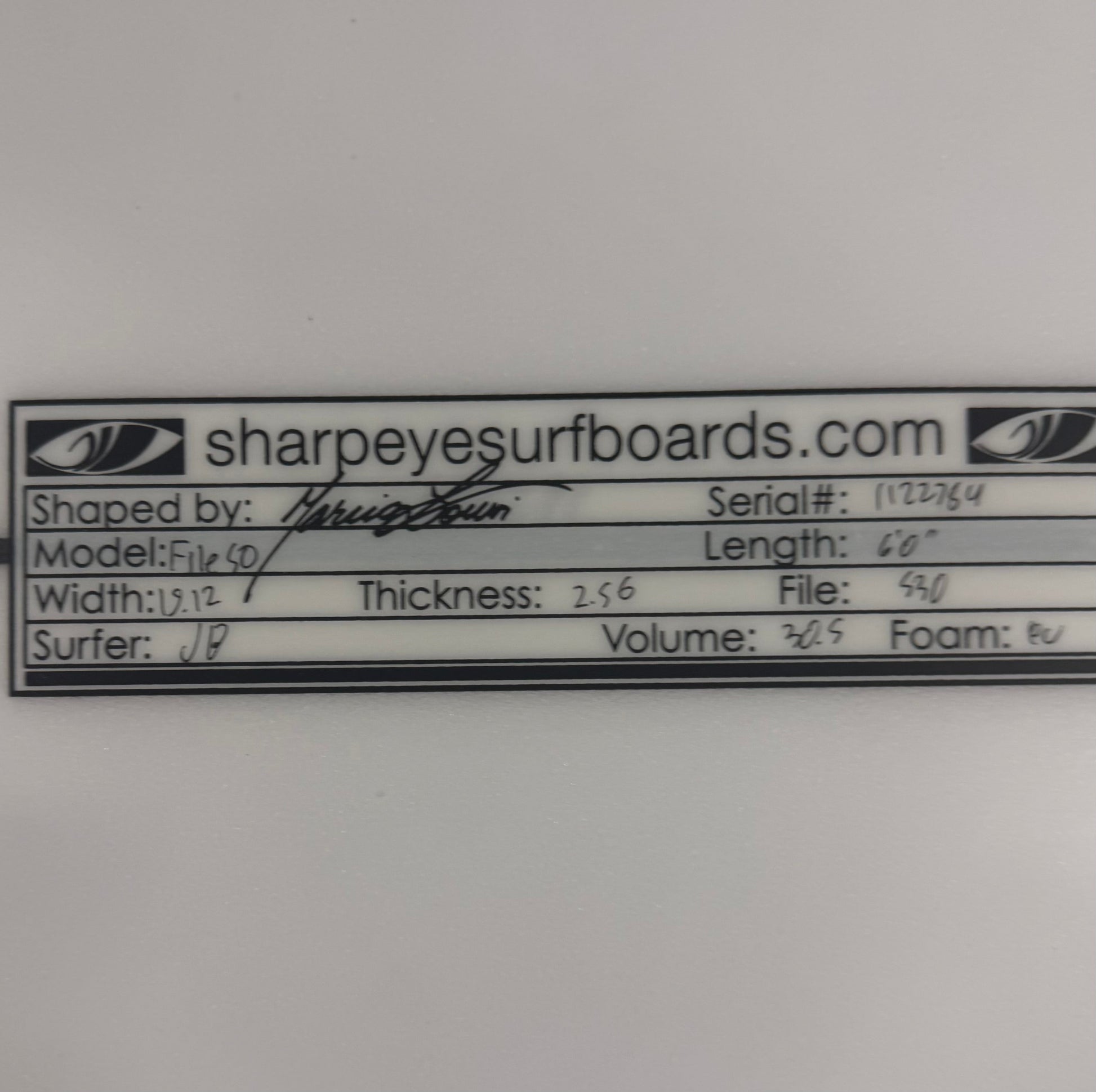 USA工場在庫 中古 File 50 6'0" x 19.12" x 2.56" 30.5L