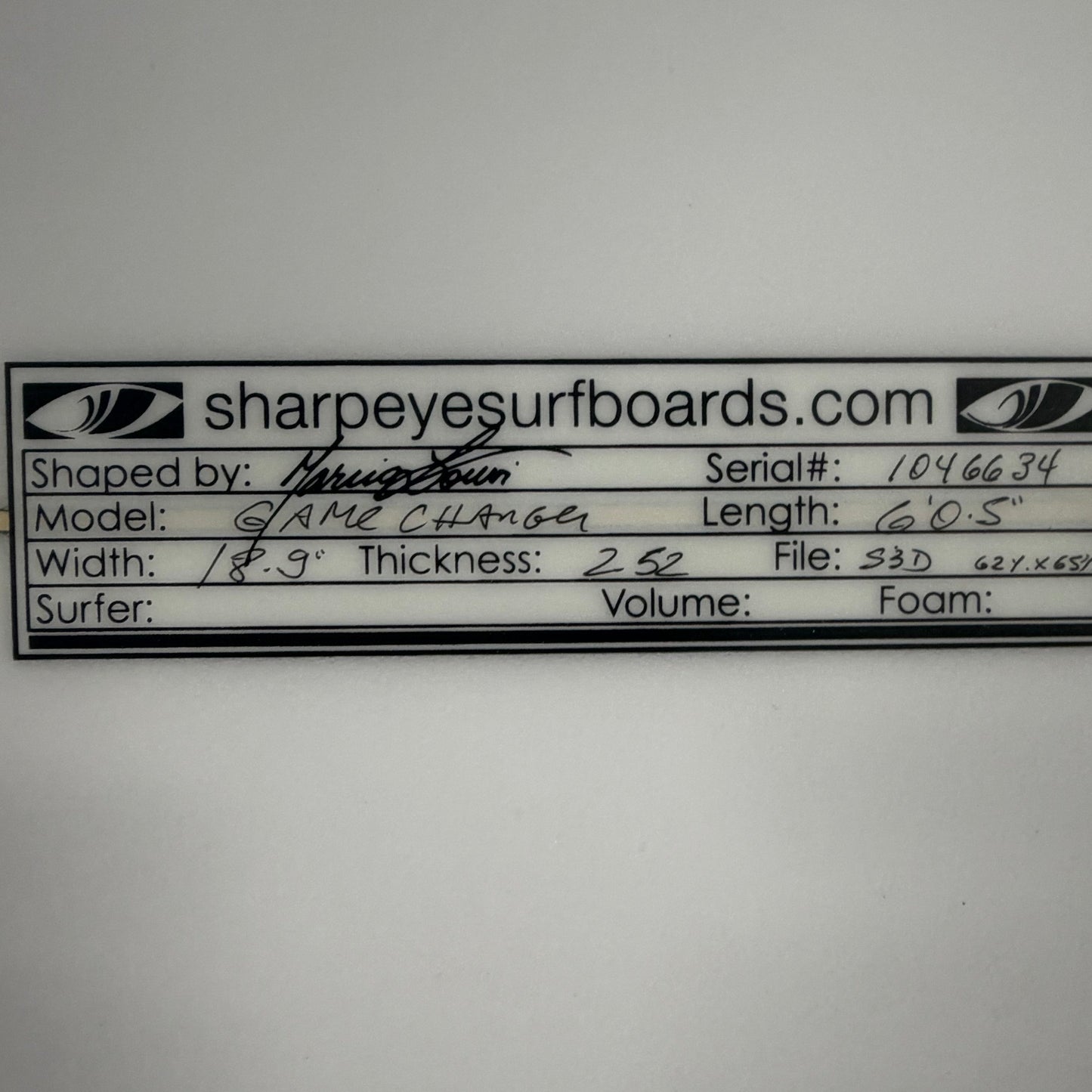 USA工場在庫 中古 Leo Fioravanti Game Changer 6'0.5" x 18.9" x 2.52"