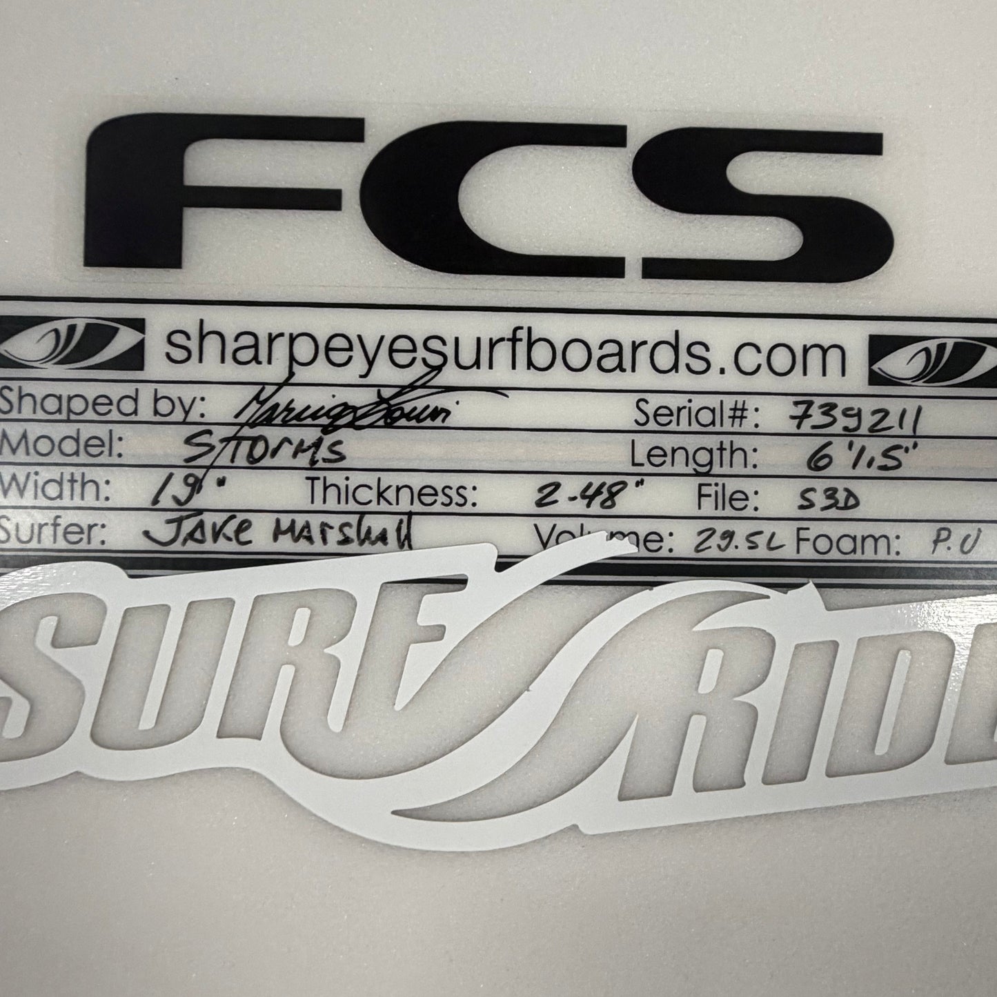 USA工場在庫 中古 Jake Marshall Storms pro (File Fifty) 6'1.5" x 19" x 2.48" 29.5L