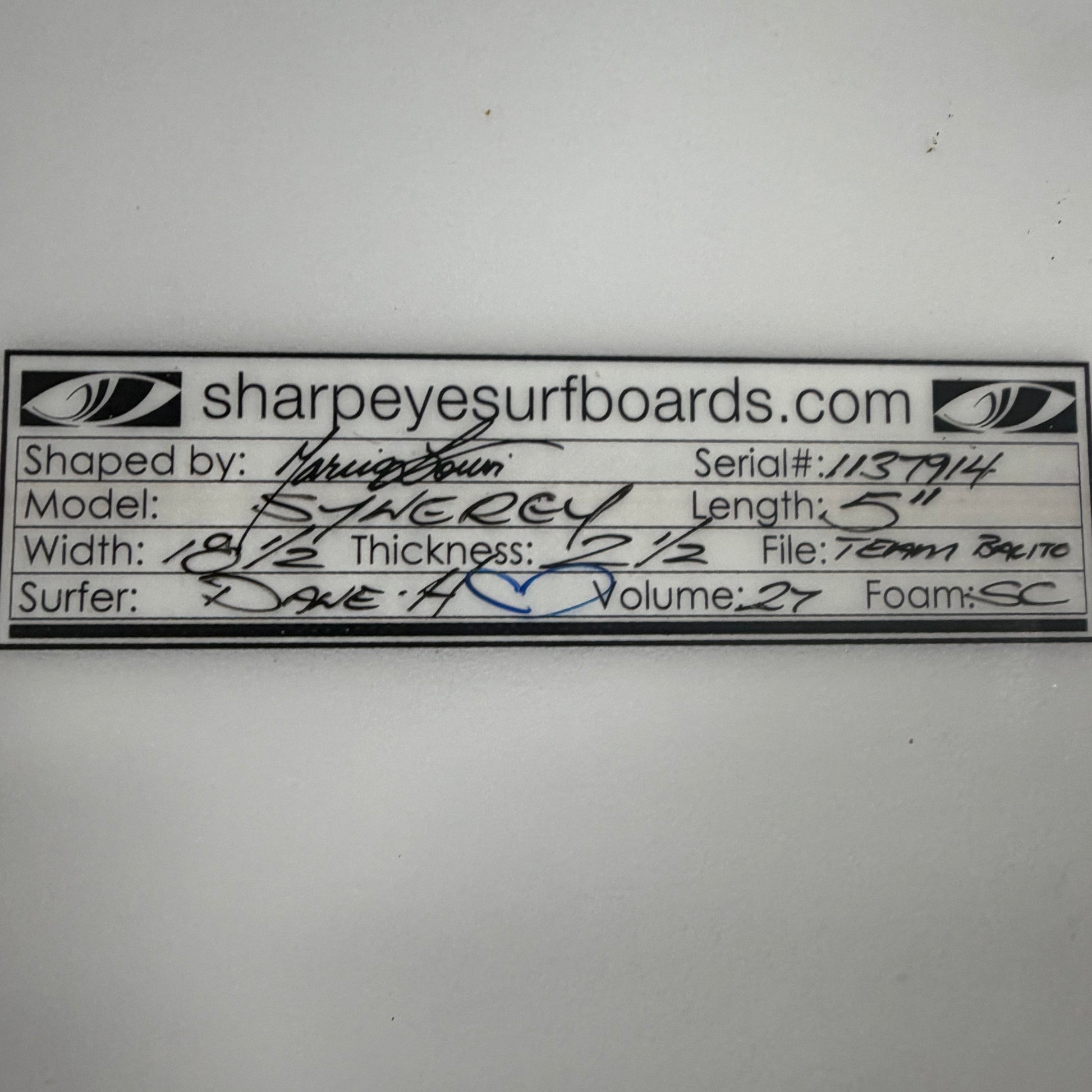 USA工場在庫 中古 Dane Henry Synergy 5'11" x 18.5" x 2.5" 27L (Balito)