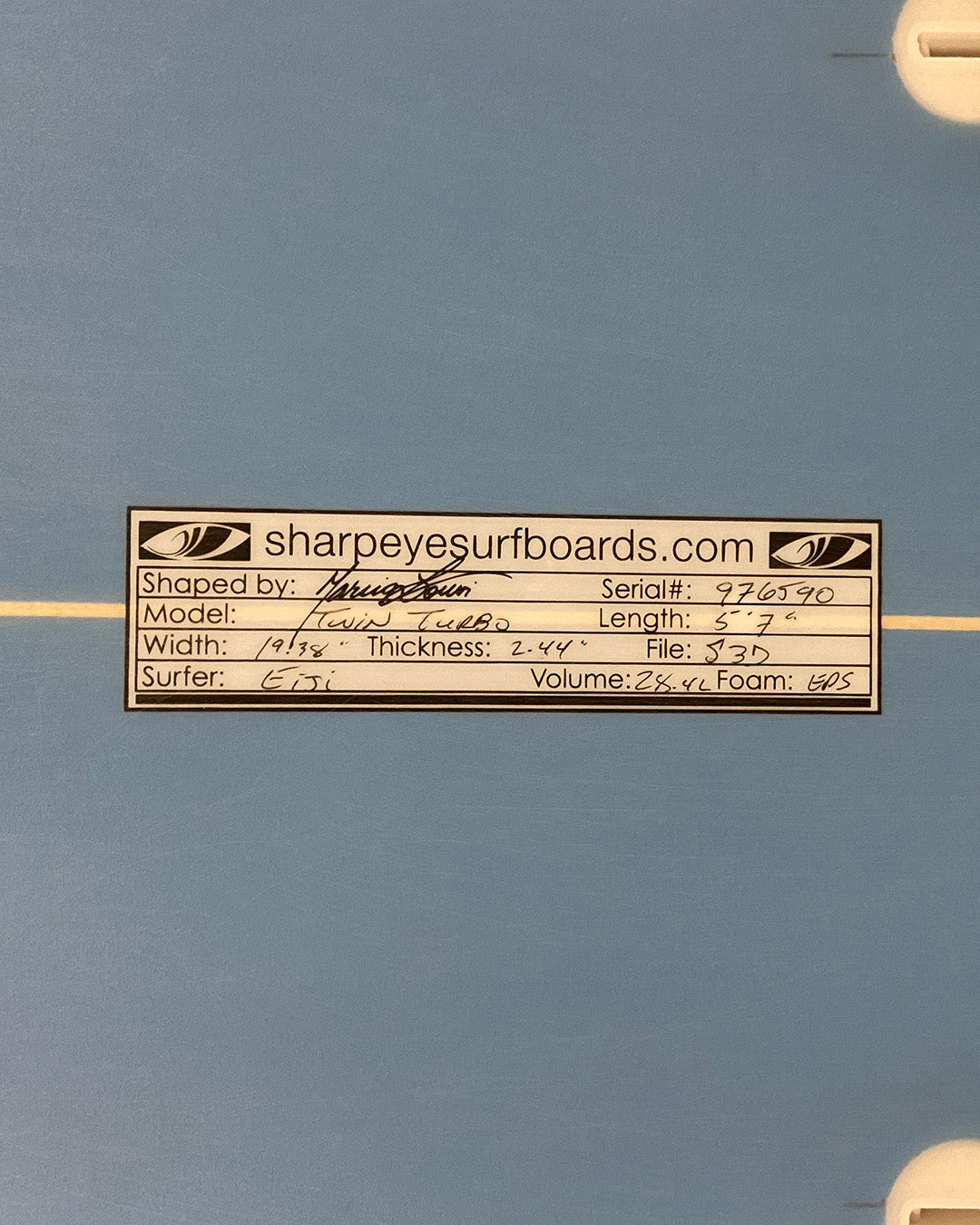 千葉一宮在庫 未使用品 Twin Turbo  5'7" x 19.38" x 2.44" 28.4L #976590